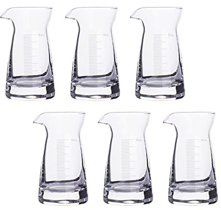 Kichvoe 80Ml Verre Clair À Mini Distributeur De Tasse Bec Et Échelle Cristal d'alcool Tasses Verre À Gobelet Doseur Tasse 6Pcs