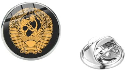 Broche vintage de martillo de hoz, héroe Stalin, CCCP, URSS, símbolo del comunismo soviético, símbolo del emblema de acero inoxidable para abrigos, bolsa de abrigo, Metal