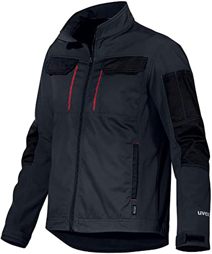 Uvex Giacca da lavoro softshell Tune-up da uomo, traspirante e impermeabile, Nero/rosso, XXL