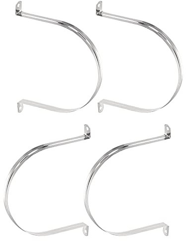 DTGN 18mm(W) Two Hole Strap - 4Pack - Good for Industrial 150mm Dia Pipe Fixing - 201 Stainless Steel Rigid Pipe Strap Clamp - Silver Tone