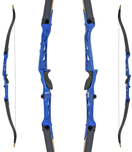Drake Chroma - 68 Zoll - 20, 28, 34 lbs - Recurvebogen - ohne Zubehör, Anfängerbogen, Tunierbogen, Bogenschießen (28 lbs, Blau)