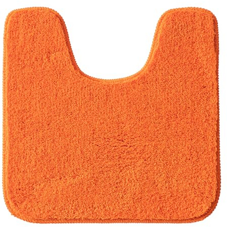 MIULEE Badematte WC Vorleger Badteppich 1 Stück U Förmige Orange 45x45 cm | Fußmatte Flur Deko Matte Badteppiche Dekoration Rutschfest Saugfähig für Wohnzimmer Badezimmer Toilett