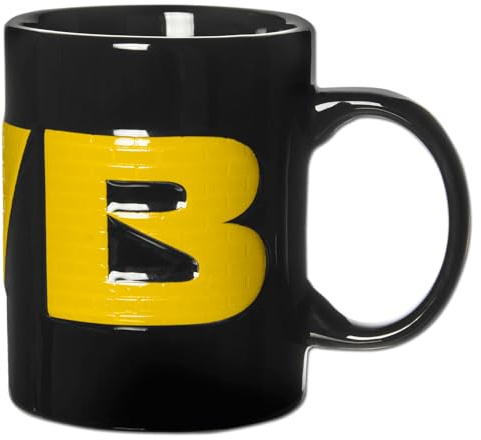 Borussia Dortmund BVB 3D-Tasse | Offizieller Borussia Dortmund Fanartikel, Eingeprägtes Logo und 1909-Schriftzug, Spülmaschinenfest