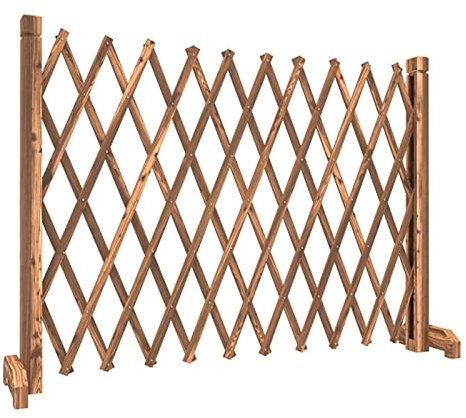 Holzzaun, ausziehbarer Gartenzaun – Pflanzenschutz, freistehend, unabhängig einziehbar, Gitterbrett, Sicherheitszaun für Haustiere (160 x 115 cm)