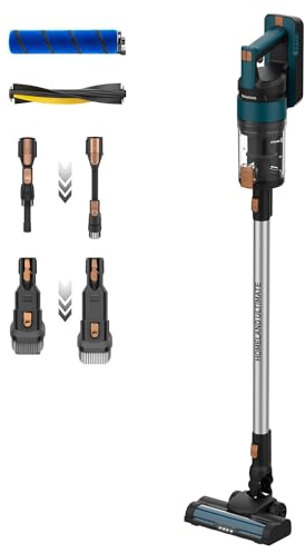 Taurus - Aspirador Escoba Homeland Ultimate 150W | 21.000Pa | Triple Advanced Filtration | Cepillos All Road y Fuzzy | Iluminación Optic LED | Batería Extraíble Litio 29.6V | Pantalla Digital