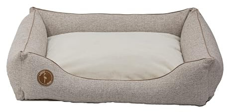 BORN2REST Hundebett, Hundesofa, Hundekissen, Hundekörbchen Abnehmbar und waschbar Bett für Hunde und Katzen in der Europäischen Union hergestellt (Beige, L 95 x 80 cm)
