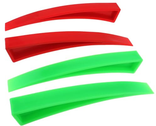 ePathChina 4PCS Window Curved Dent Repair Tools, Car Body Repair Plastic Wedge DIY Plastic Chisel Scraper Car Door Unlocking Kit, Red and Green Lacquer Free Dent Repair Tool