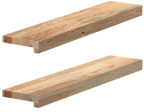 vidaXL Appuis de fenêtre 2 pcs Bois de chêne Massif Non traité, Rebord de fenêtre, Appui de fenêtre en chêne, Appui de fenêtre en Bois