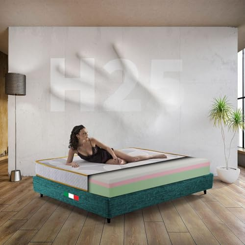 Comfy Line Materasso memory Francese 150X195 Cm, Materasso molto alto a zone H25 cm, Materasso ortopedico a 3 STRATI | Materasso anallergico prodotto in Italia - MOD. EQUILIBRIUM H25