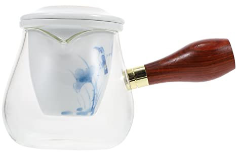 ABOOFAN Tetera De Vidrio para Hervir Té y Calentar con Mango y Chic Resistente y