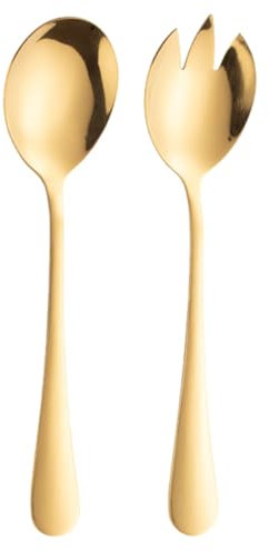 Cabilock 2 Pièces Cuillère À Salade En Acier Inoxydable Couverts À Salade Dorés Argenterie Salade Servant Des Fourchettes À Spaghetti Cuillères Cuillères Ustensiles De Service Cruche