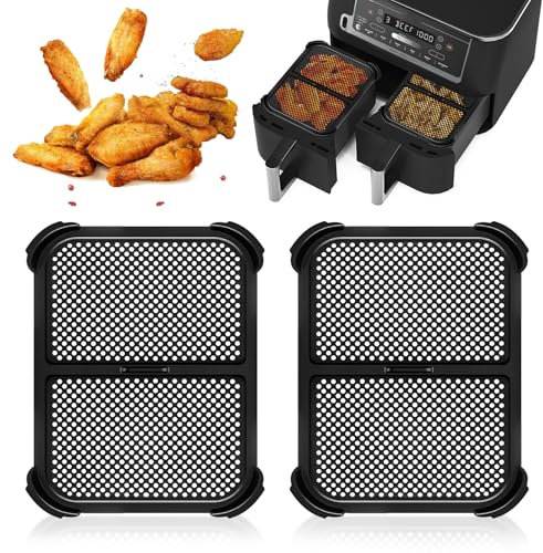 2 Stück Silikon Spritzschutz, Spritzschutz Kompatibel mit Ninja Foodi Max Dual Zone AF400EU & AF451EU, Heißluftfritteuse Zubehör Effektiver Fettspritzschutz für AF400EU & AF451EU