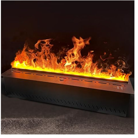 Chimenea De Vapor De Agua De 120 Cm, Integrada, Silenciosa, Eléctrica, Con Efecto De Llama Realista, Con Control Remoto, Panel Metálico, Carga Automática De Agua, Sin Electrónica, Un Solo Color.