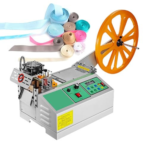 XCSCUK Automatic Belt Cutting Machine, Industrial Weaving Belt Dispenser, High-Speed 120PCS/min,for Hot Cold Adhesive Elastic Bands (220v)
