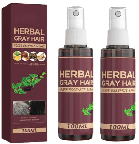 Herbal gray hair spray, herbal hair dye spray, natural ingredients, natural color