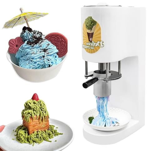 Gewerbliche Frozen-Yogurt-Maschine, Eisnudelformer, Spaghetti-Eisbereiter für Eisdielen, Bars, Cafés,White