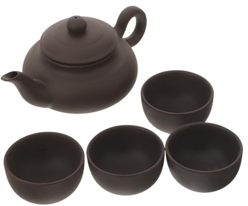 ULTECHNOVO Service de Thé en Céramique avec Petite Théière 125ml et Tasse 35ml, Résistante la Chaleur, Facile à Nettoyer, Maison ou Hôtel