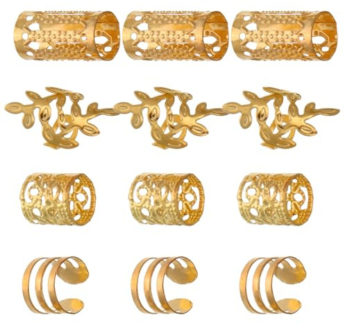 Alipis 40 Stück Haarschmuck Dreadlock Haarringe aus Legierung in Gold Einfach zu Verwenden für Alltag und Bühnenauftritte Vielseitiges Accessoire für Damen und Herren