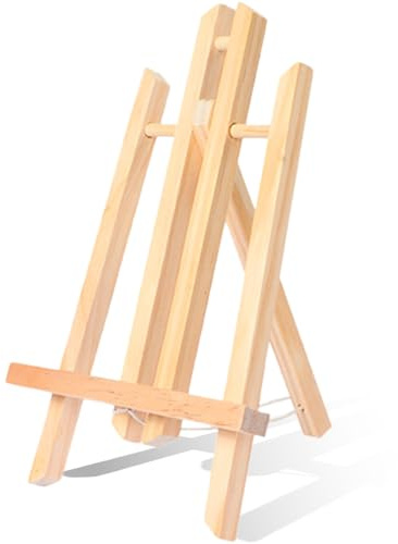 Sekfpnk Tischstaffelei 30 cm Hoch, Staffelei aus Holz, Zusammenklappbar, Um Platz zu Sparen, Deko Ständer für Erwachsene und Handwerkliche Aktivitäten