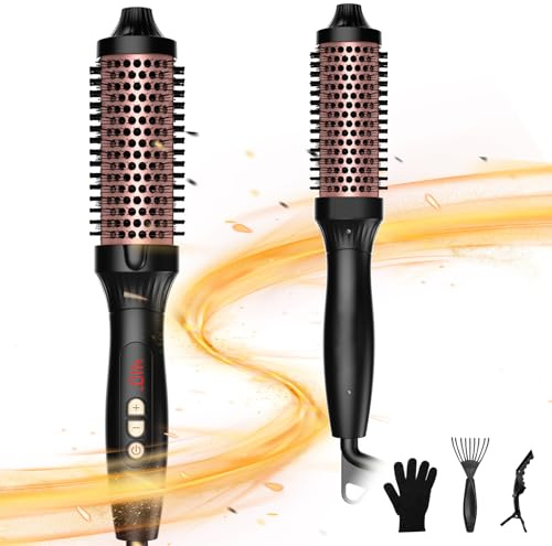 UKLISS Thermal Brush 38 mm (120–210 ℃) | 3 i 1 håruppvärmd borste, dubbelspänning locktång borste