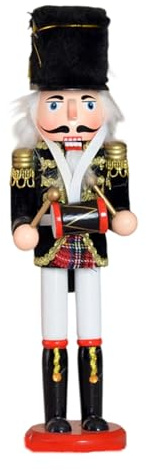 KAHDGSS Figurine en Bois De Soldat Casse-Noisette Batteur De Cornemuse 30cm pour Décoration De Maison Festive Figurine Casse-Noisette