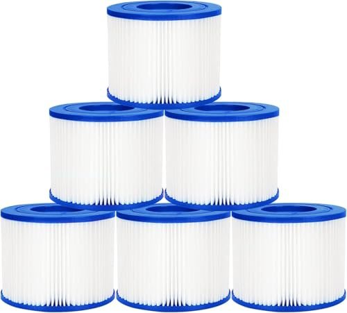 ZQEJEFD Lot de 6 Filtres de Type VI pour Spa, Filtre VI Cartouche pour Bestway Lay-Z-Spa, Filtre Piscine Filtre de Spa et de Bain à Remous Type VI pour Miami, Monaco, Vegas, 58323, Palm Springs, Paris