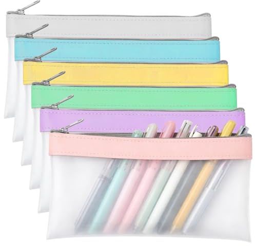 Geldtasche Klein, 6 Stück Geldtaschen Banktasche Mit ReißVerschluss, 22.5 X 10 cm Geldscheine Aufbewahrung Wasserdicht Transparente FedermäPpchen Durchsichtige FüR Schule Zuhause BüRo