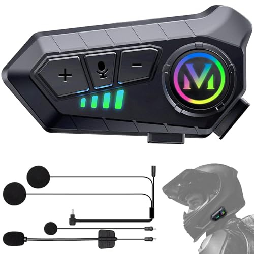 FEYA Écouteurs Casque Moto-Autonomie Exceptionnelle,Kit Main Libre Moto avec HiFi Haut Parleur Micro Soft/Hard Intelligente Réduction du Bruit Étanche IPX6/Réponse Auto/Sans Fonction D'interphone-Y100