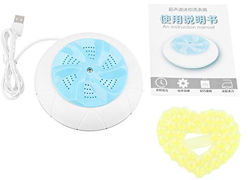 Eminchu Mini Lavatrice Portatile Ad Ultrasuoni da Viaggio per Bucato per Bambini con capacità di 1 Kg, Impedisce L'attorcigliamento, Muto e Germicida, Protezione Dallo Spegnimento di 30 Minuti, (BLUE)