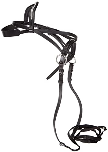 HKM 9209 Gebisslose Trense Funny Horses - Spielzeugtrense Holzpferde Schwarz, Shetty