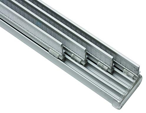 Gardinia Juego Completo de rieles de Cortina de 4 vías, 225 cm, Aluminio