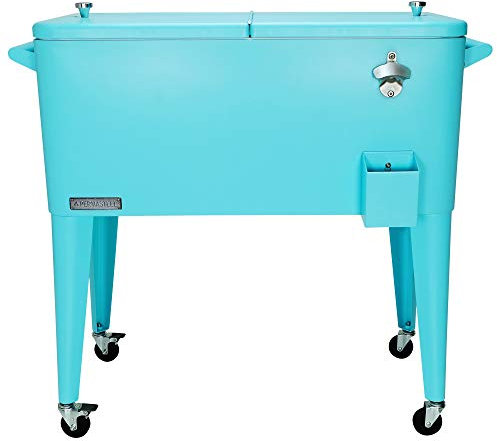 Permasteel Frigo Portatile | Frigorifero da Esterno con Ruote, perfetto per la piscina, campeggio | 75 Litri | Turchese