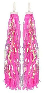 2 Pcs Kids Bike Handlebar Streamers Scooter Bicycle Grips Accessories for Girls and Boys Pink
