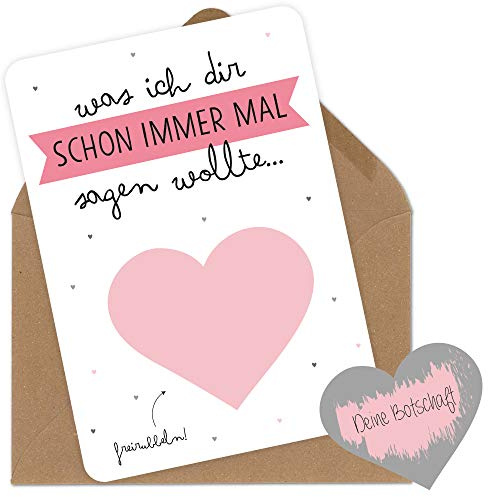 OWLBOOK Rubbelkarte Blanko Rot zum selber personalisieren Rubbellos für eigenen Text Geschenke Geschenkideen für Freund Freundin Mann und Frau zum GeburtstagValentinstag