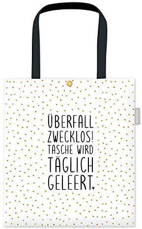 Grafik Werkstatt Baumwoll-Beutel mit lustigem Spruch | Damen Tasche mit Verschluss