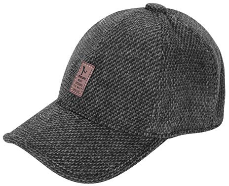 Baseball Cap Herren Winter Wollmütze Winddicht Wintermütze Wolle Herrenhut Ohrenklappe Warm Filzhut Leicht Einfarbig Freizeithut Filz Herrenmütze Verstellbar Filzmütze für Draußen Wandern Jagen