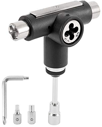 Surfmall Skateboard Tool Schraubenschlüssel mit Inbusschlüssel All-in-One Skateboard T-Tool Skate Werkzeug Longboard Miniboard