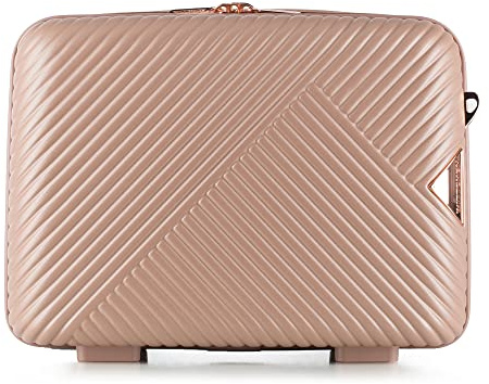 WITTCHEN GL Style Line | Kosmetikkoffer Reisekoffer Handgepäck Kabinengepäck Kosmetiktasche Damen Reiseetui Hartschale aus Polycarbonat Zahlenschloss GL Style Puderrosa