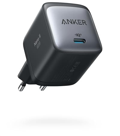 Anker Nano II Caricatore USB C GaN II 65 W, PPS, Compatto per MacBook PRO/Air, dell XPS 13, Note 20/10+, Samsung S25 Ultra, e per iPhone 17 Pro Max Air/Serie 16-12, iPad PRO, Pixel