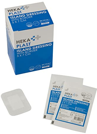 Van Heek Medical Hekaplast border 5x7 cm selbsthaftender Wundverband - Inselpflaster - Steril - Einzeln verpackt - 50 Stück