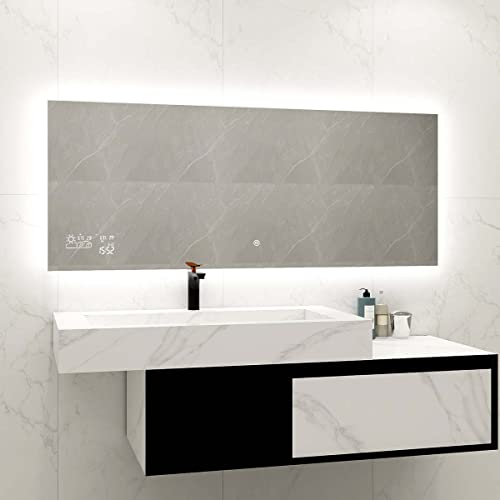 Heidenfeld Spiegel Infrarotheizung | HF-HS200 mit Touchpanel - 𝟭𝟬 𝐉𝐀𝐇𝐑𝐄 𝐆𝐀𝐑𝐀𝐍𝐓𝐈𝐄 - 500 Watt - 120 x 60 cm - WiFi Badspiegel - Badezimmerspiegel - Infrarot Heizung Spiegel - Wandheizung