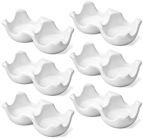 Eierbecher für weich gekochte Eier - Set von 6 stapelbaren Keramik Eierhalter zum Servieren, Frühstück, Brunch Küche Tisch Dekor (6)
