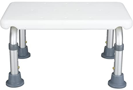 Natudeco Bath Stool Shower Seat Non-Slip Shower Chair Adjustable Height Bathtub Bench for Elderly Disabled, Secure Bathing Solution