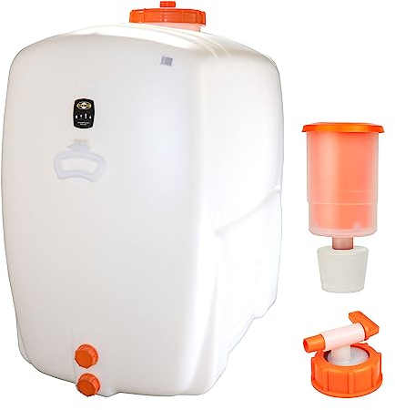 Mostfass 500 Liter mit Auslaufhahn NW 10 und Gärspund, Gärfass (500 L oval) für Most, Wein, Cider, Säfte, Getränke, Fass Getränkefass lebensmittelecht, Kunststoff Gärbehälter Behälter
