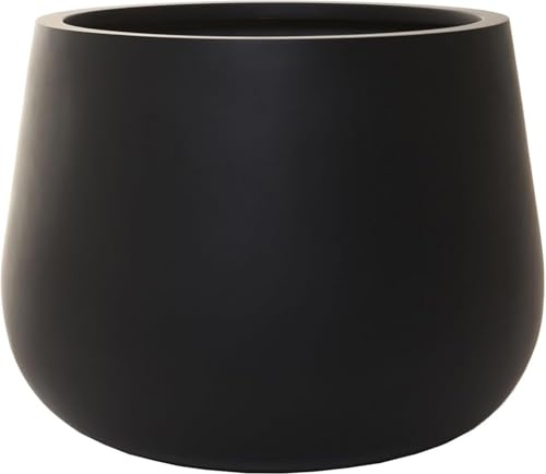 VIVANNO Blumentopf Fiberglas GIRAR Anthrazit 37 cm