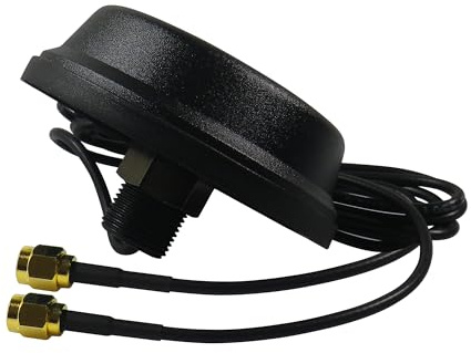 JARFT 2x2 MIMO Multiband LTE Rundstrahlantenne - M2M / IoT Antenne, 1-4dBi, SMA Stecker, IP65 Gehäuse (Schwarz, 150cm Antennenkabel)