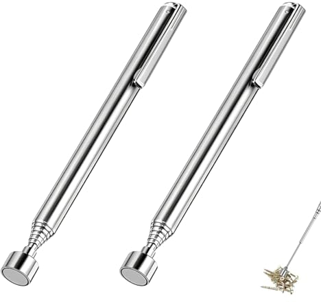 RDNKVB 2pcs Barra Magnetica telescopica in Acciaio Inox Forte Magnete Chiavi Monete Viti Penne e Oggetti Metallici