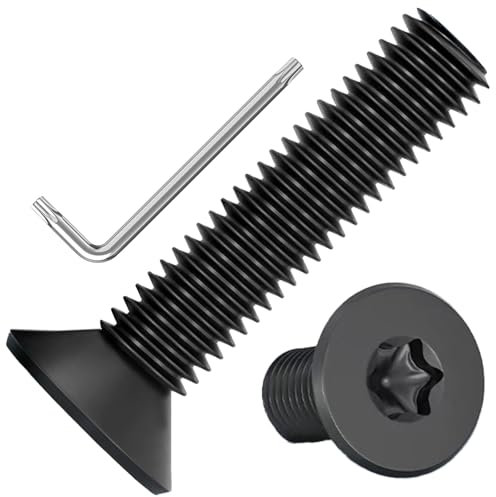ORTAVA 20 Stück M6 x 35 Senkkopfschrauben Torx, Schrauben Schwarz Senkkopf, Edelstahl A2 V2A, Schwarzes Oxid, Maschinenschrauben mit Torx Schlüssel, für Maschinenausrüstung und Wohnmöbel