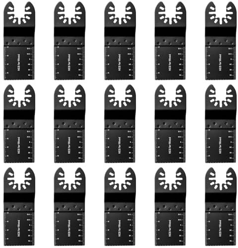 Oscillating Tool Blades, 15Pcs Multi Tool Blade, Oscillating Saw Blades, Multi Tool Blades Wood and Metal, for Cutting Wood, Metal, Plastic, Oscillating Tool Accessories