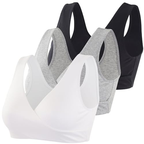 HIHOSSI Maternity Nursing Bras - Soft Cotton Sleep Bra for Pregnancy & Breastfeeding | Comfortable Wire-Free Design